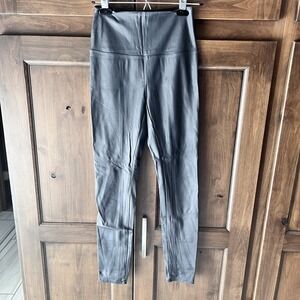 Lysse Womens Vegan Black‎ Leather High Waist Leggings L7230 Size XS